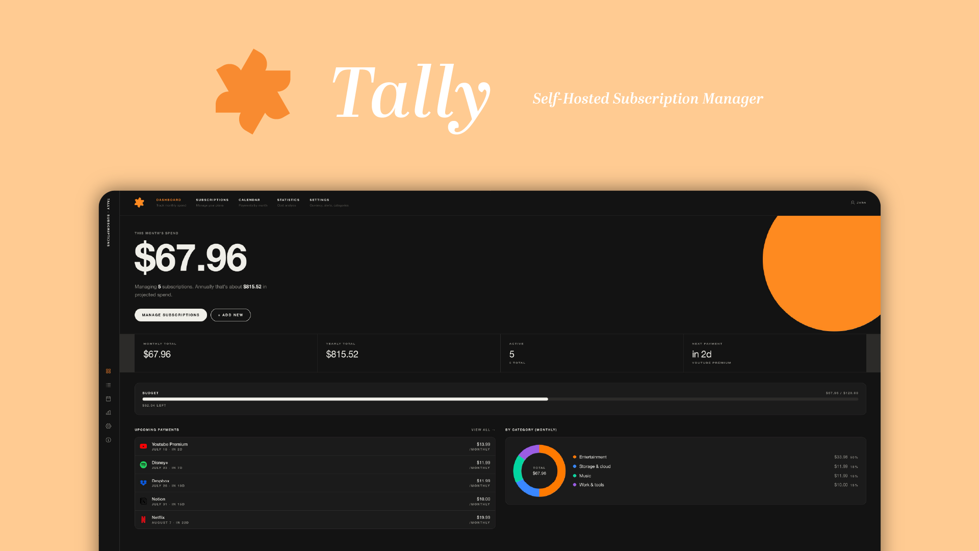 Tally — Self-Hosted Subscription Manager